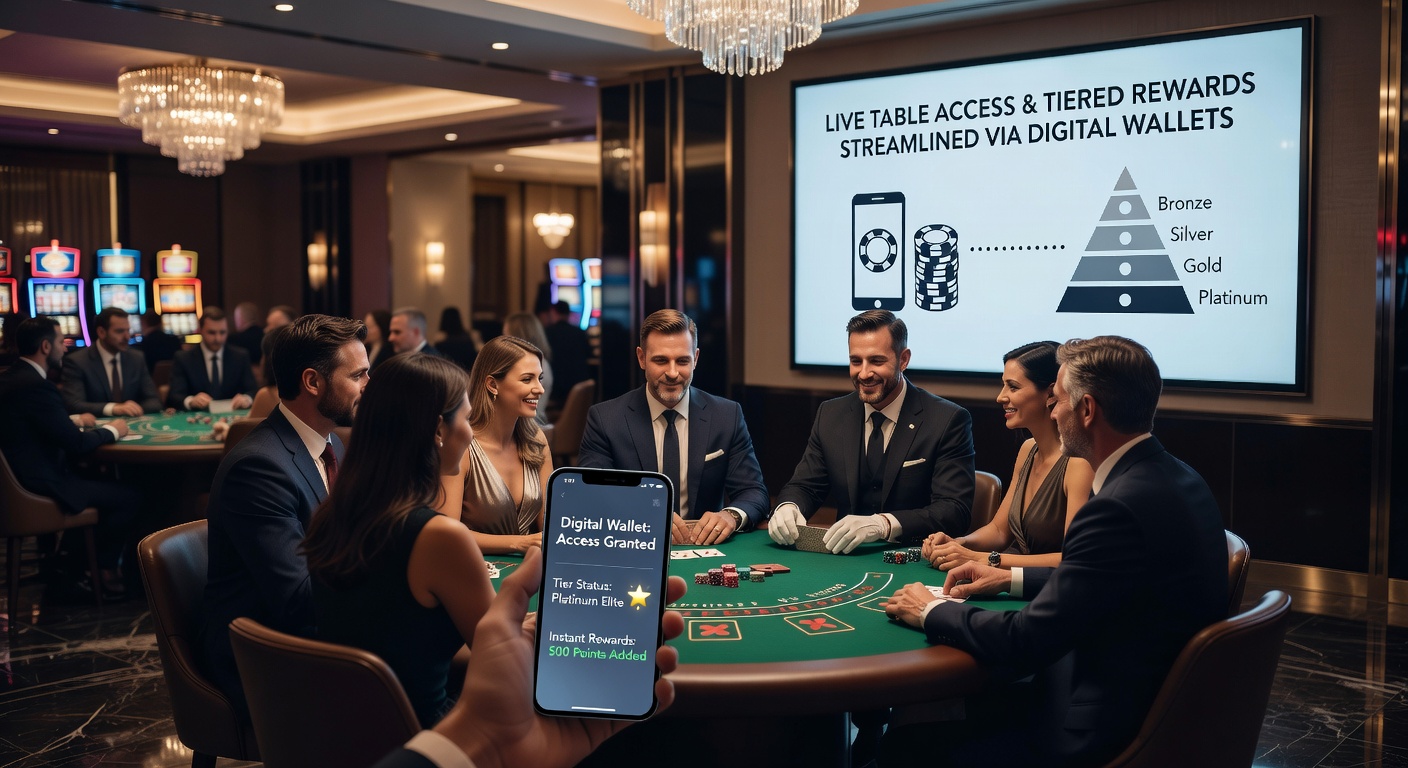 Tiered rewards dashboard visible alongside live dealer interface on portable device
