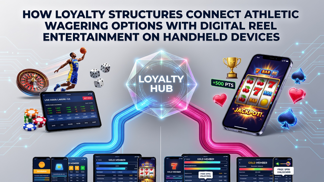Mobile device displaying integrated sports betting and slot game interfaces with loyalty points overlay